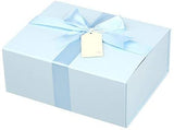 blå presentbox till dop, babyshower, babygåvor och babypresent