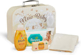 Resväskaset med babyprodukter - Gräddvit